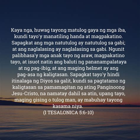 ang masarap na osus ni lodi cathryona lei|Bible Gateway passage: 1 Tesalonica 4.